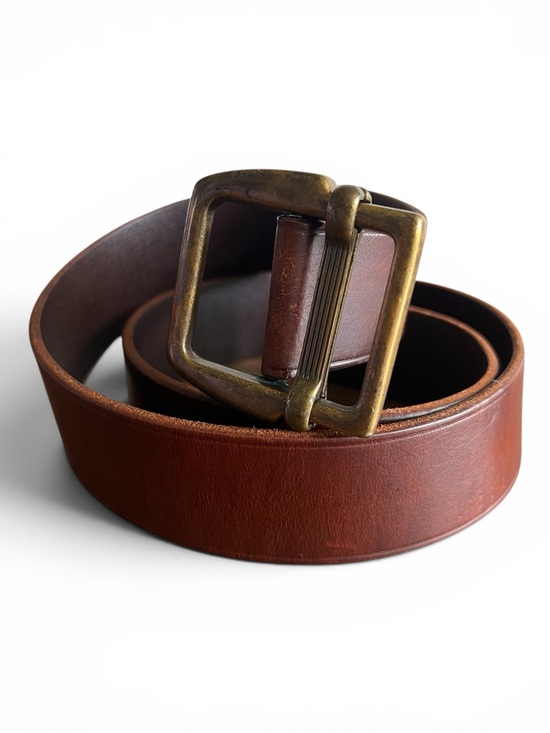 Polo Ralph Lauren Other - VTG Polo Ralph Lauren Brown Leather Heritage Brass Roller Buckle Belt Size 34/85